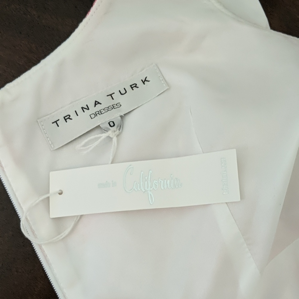 Last chance! Huge reduction. Trina Turk pink and white striped structured dress - Picture 7 of 9